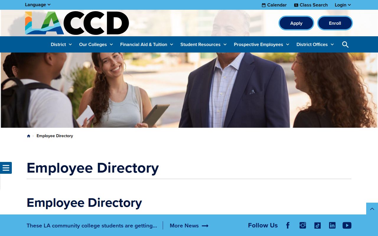 LACCD employee directory source linked from Culver City people directory research