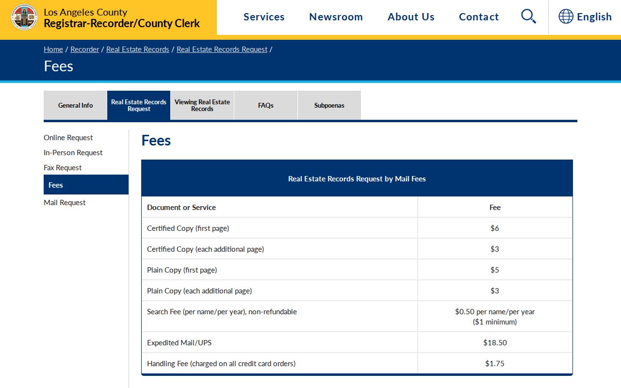 Culver City public records RRCC real estate copy fees